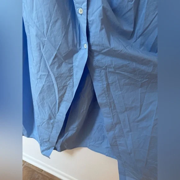 NWT AZ FACTORY+Lutz Huelle Sunset off-the-shoulder pleated cotton-poplin maxi - Picture 9 of 14